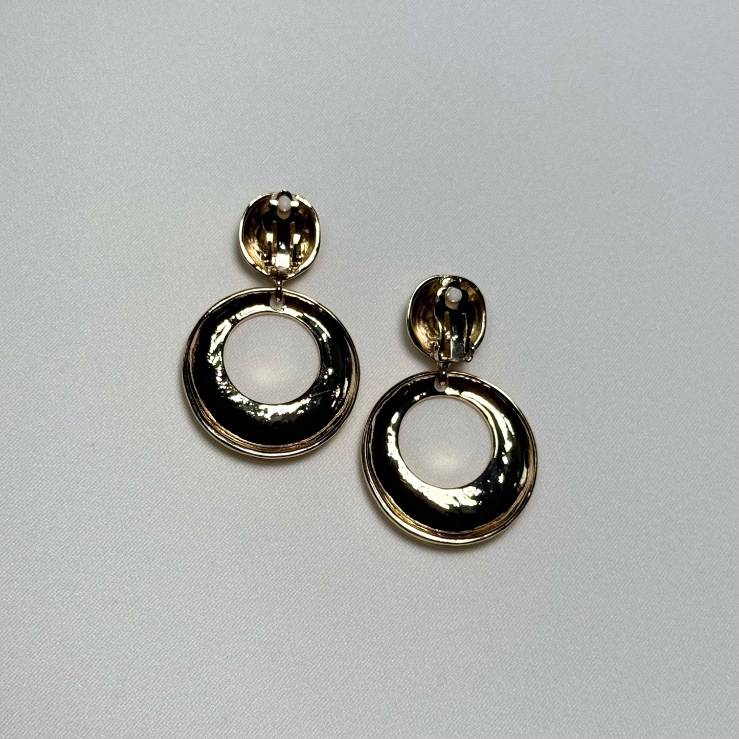 Circle Hammered Texture Drop Earrings