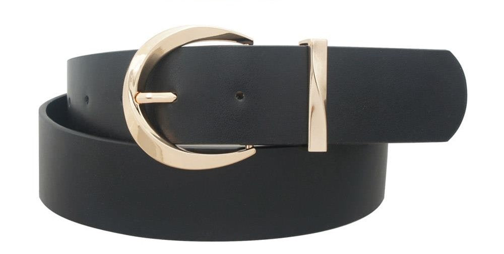 Faux Leather Round Buckle Belt