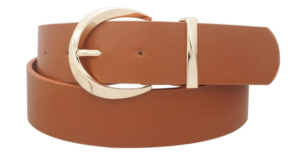 Faux Leather Round Buckle Belt