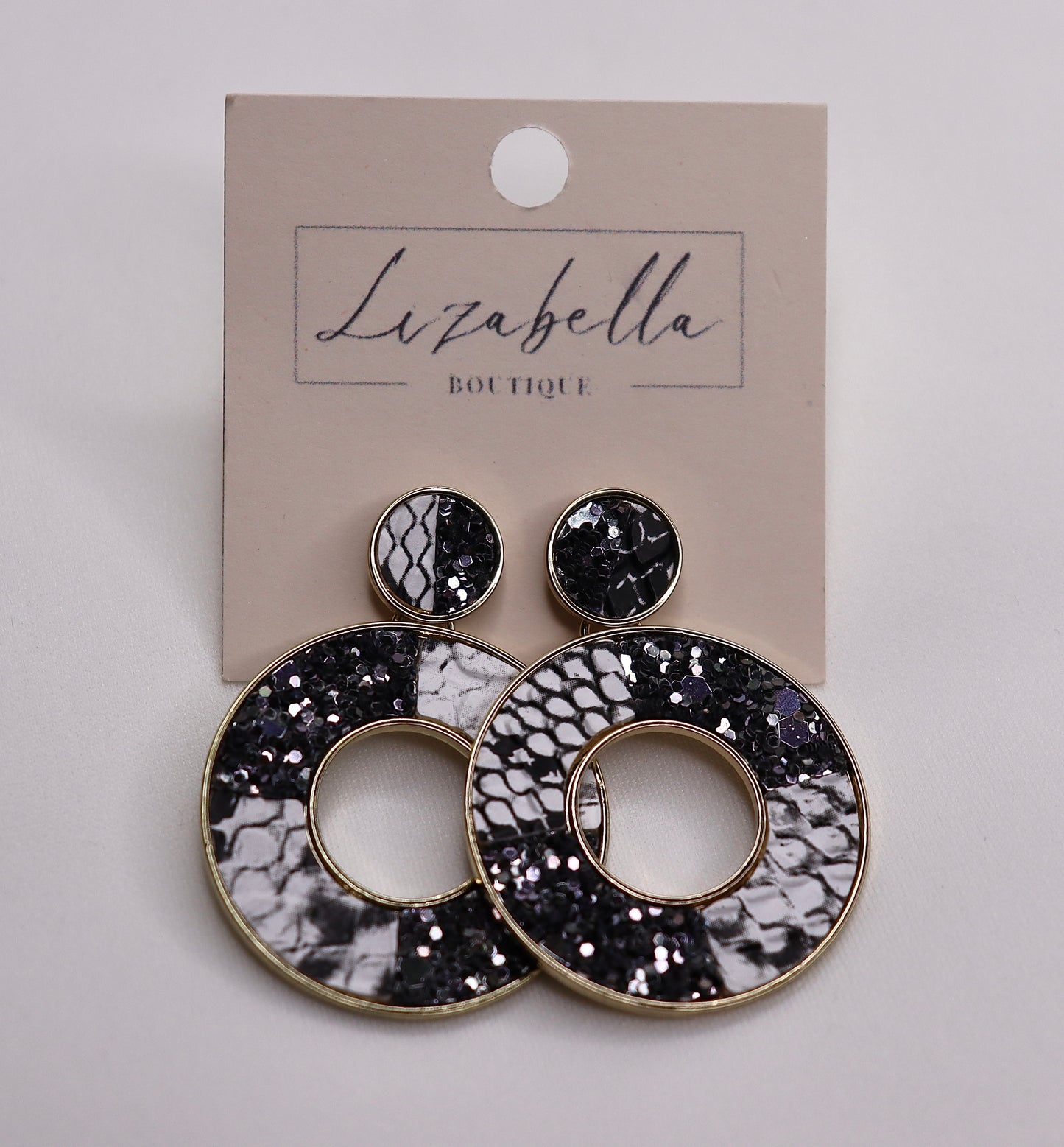 Glitter Snake Print Earrings