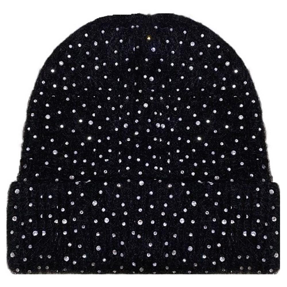 Fuzzy Rhinestone Beanie