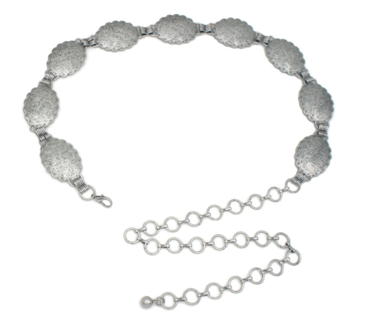 Solid Oval Filagree Chain Belt