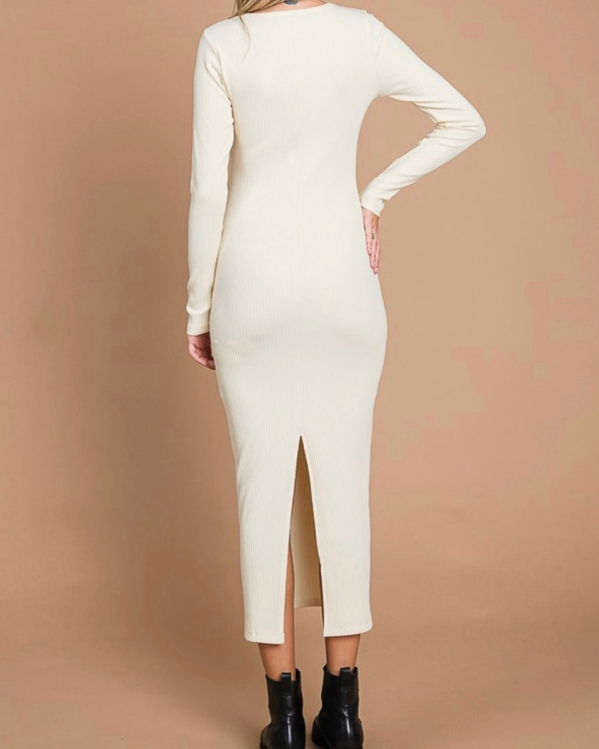 V-Neck Bodycon Maxi Dress