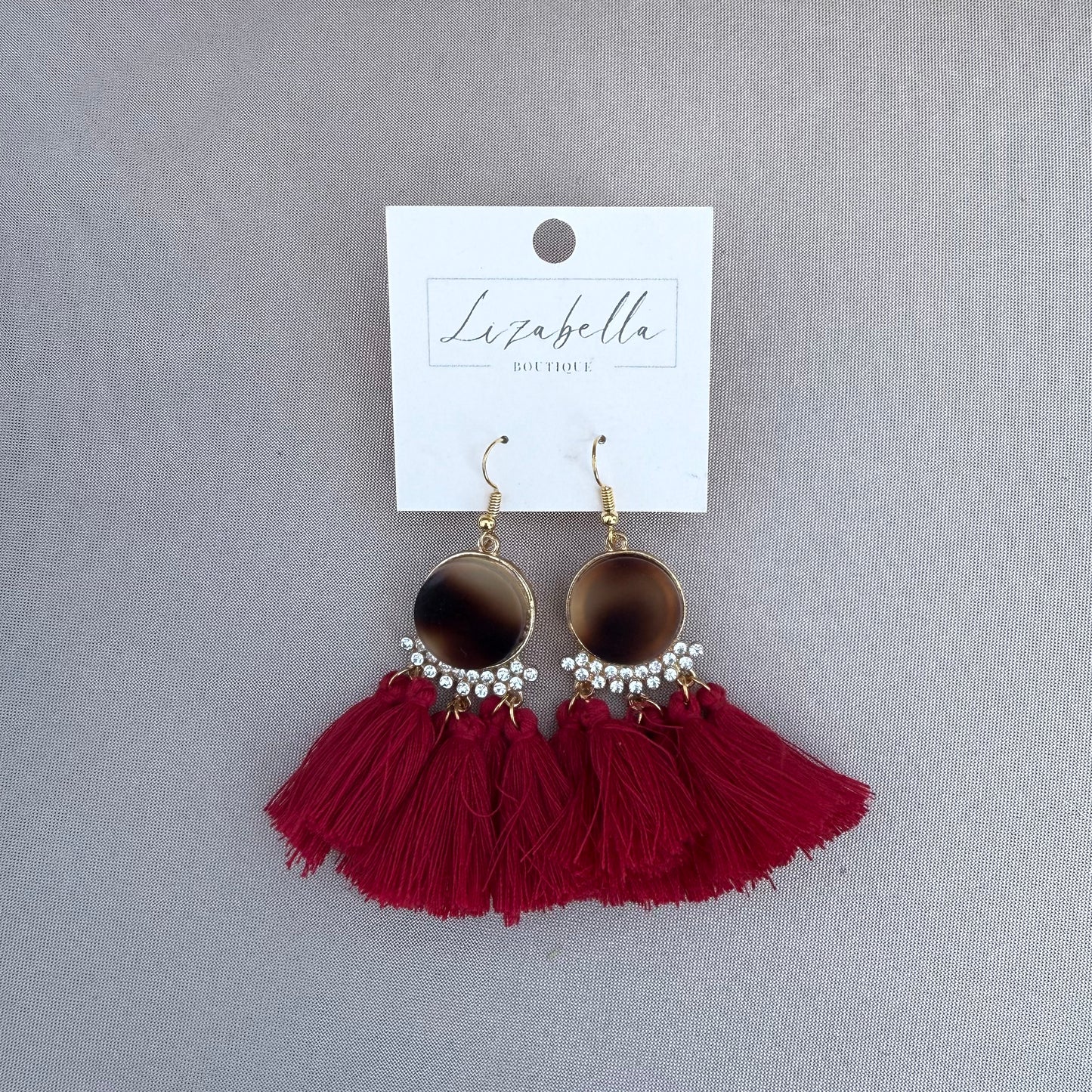 Rhinestone Tassel Earrings
