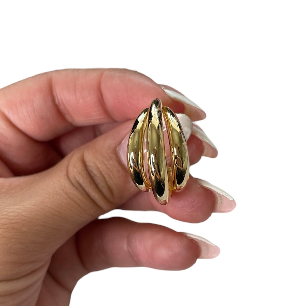 Triple Layered Huggie Hoop Earrings