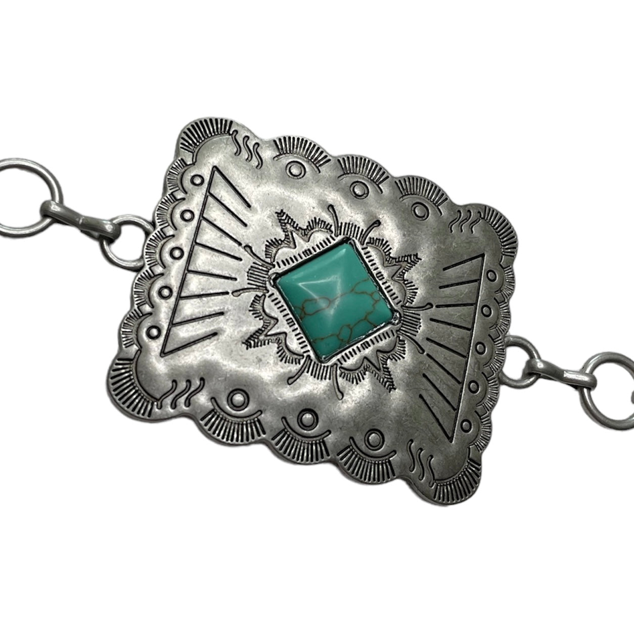 Western Turquoise Square Belt