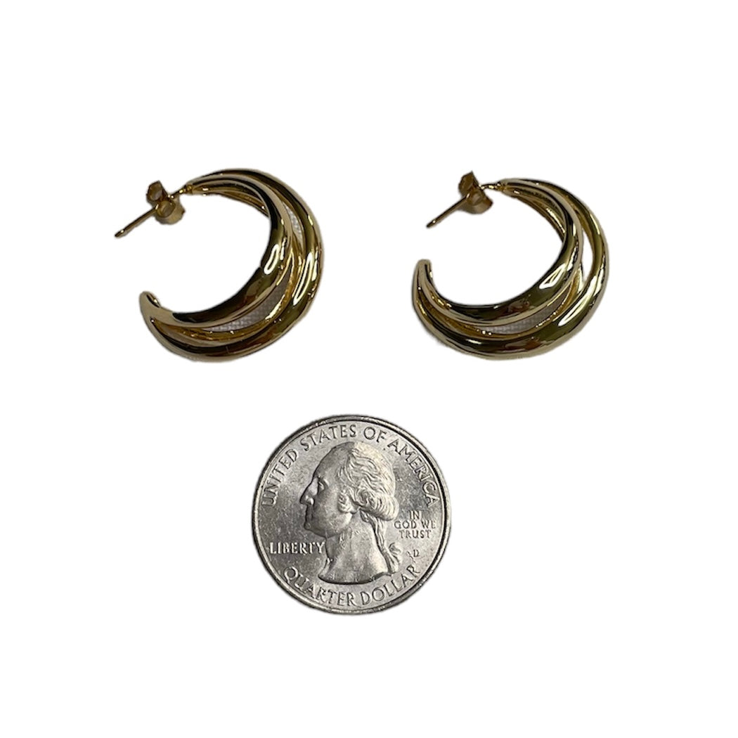 Triple Layered Huggie Hoop Earrings