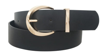 Faux Leather Round Buckle Belt