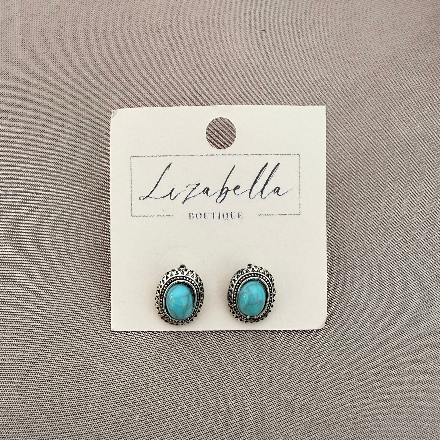 Oval Western Stud Earrings