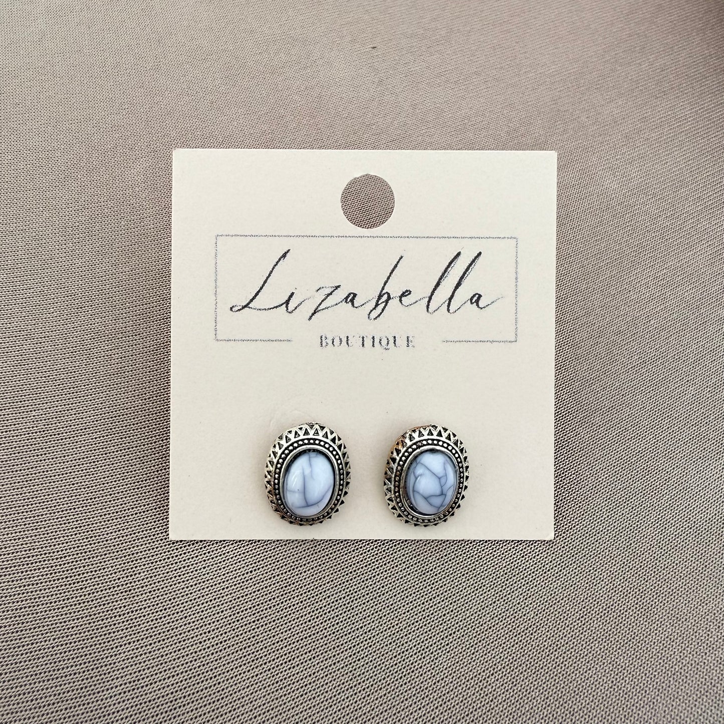 Oval Western Stud Earrings