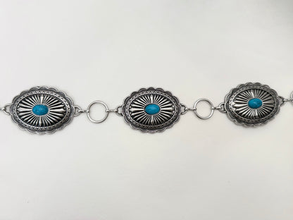 Turquoise Oval Chain Belt