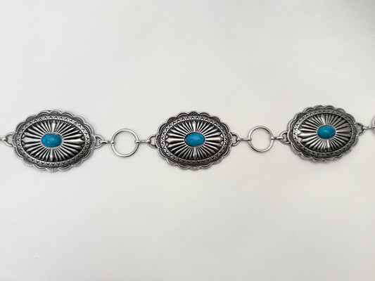 Turquoise Oval Chain Belt