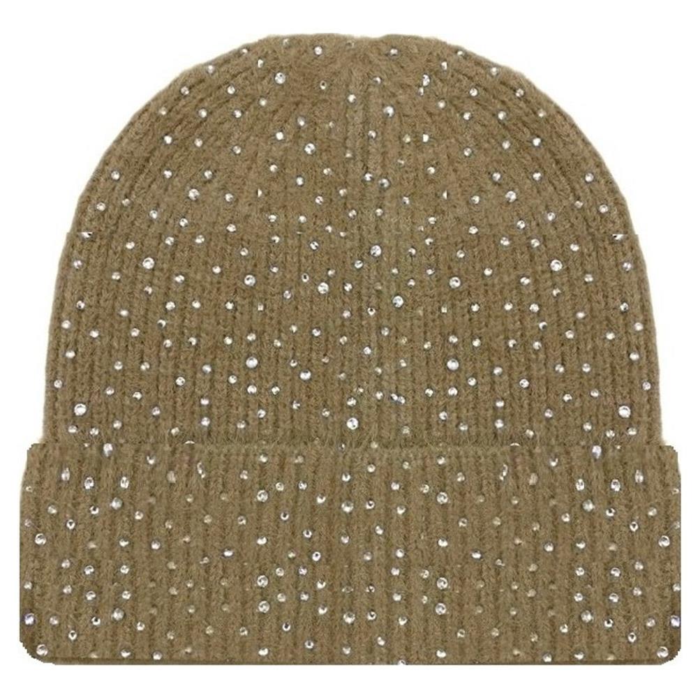 Fuzzy Rhinestone Beanie