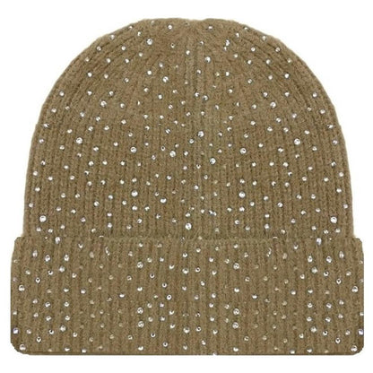 Fuzzy Rhinestone Beanie