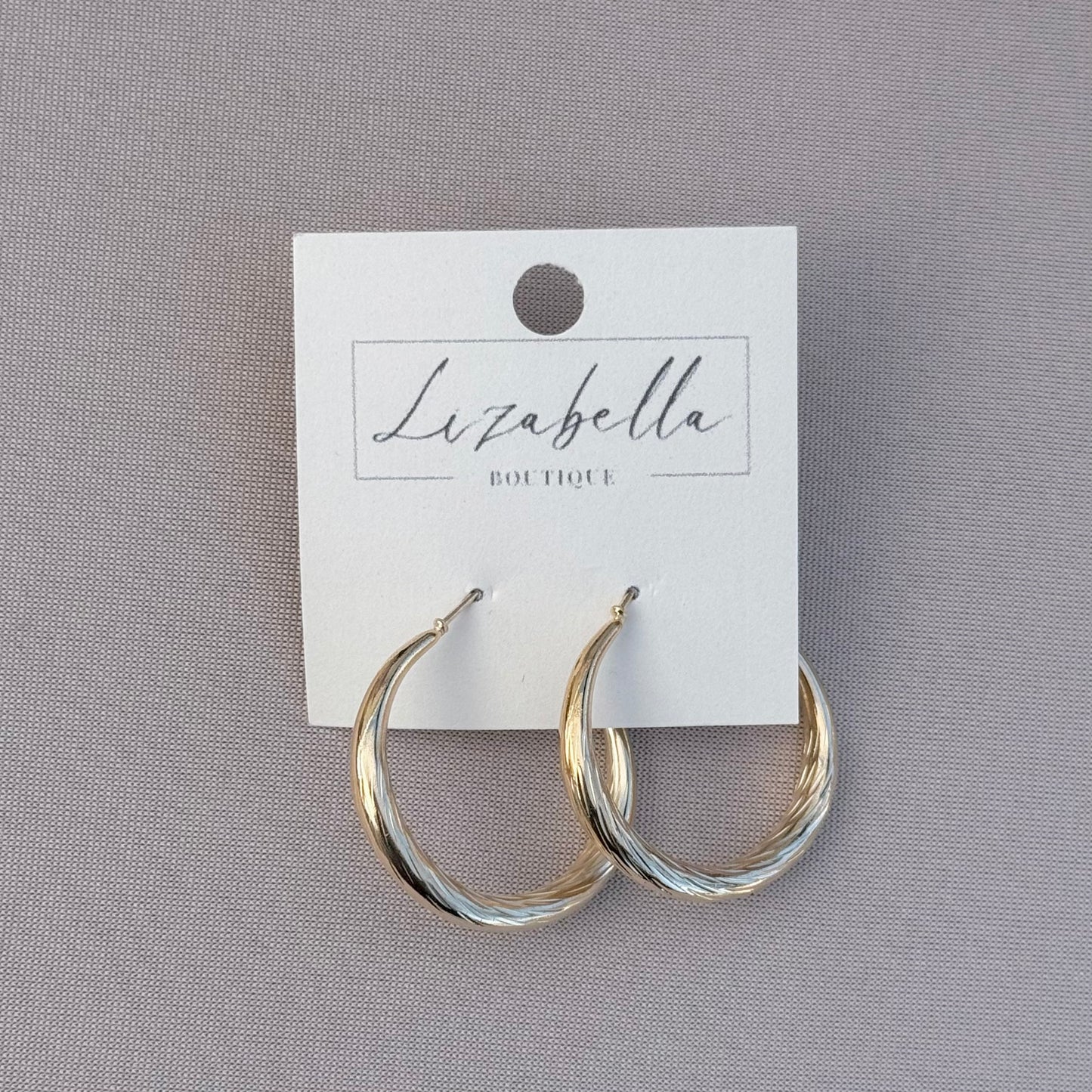 Brush Hoop Earring
