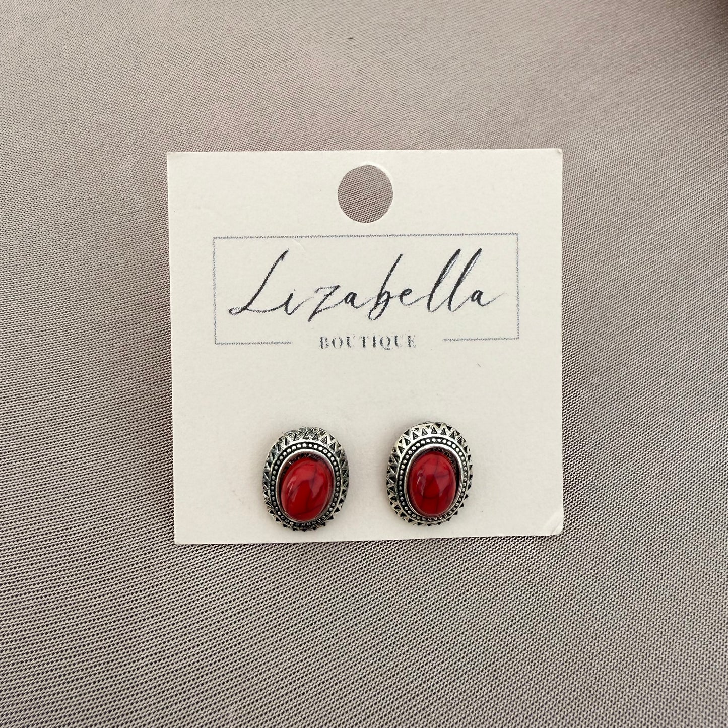 Oval Western Stud Earrings