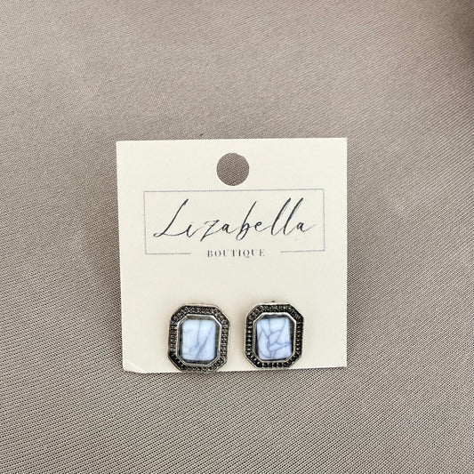 Western Marble Stud Earrings