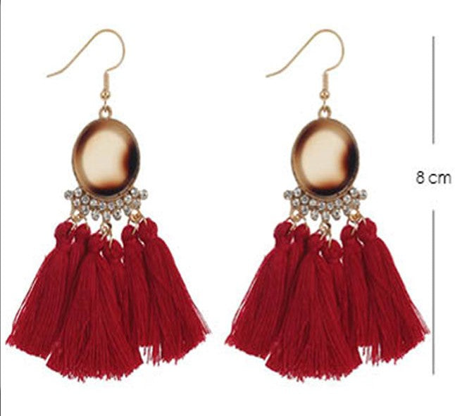 Rhinestone Tassel Earrings