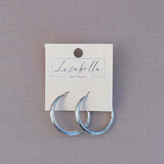 Brush Hoop Earring