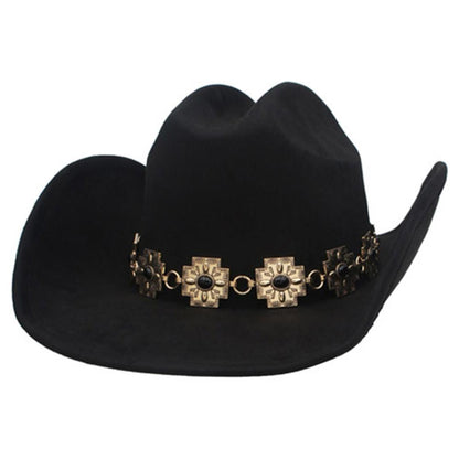 Aztec Cross Band Microsuede Cowboy Hat