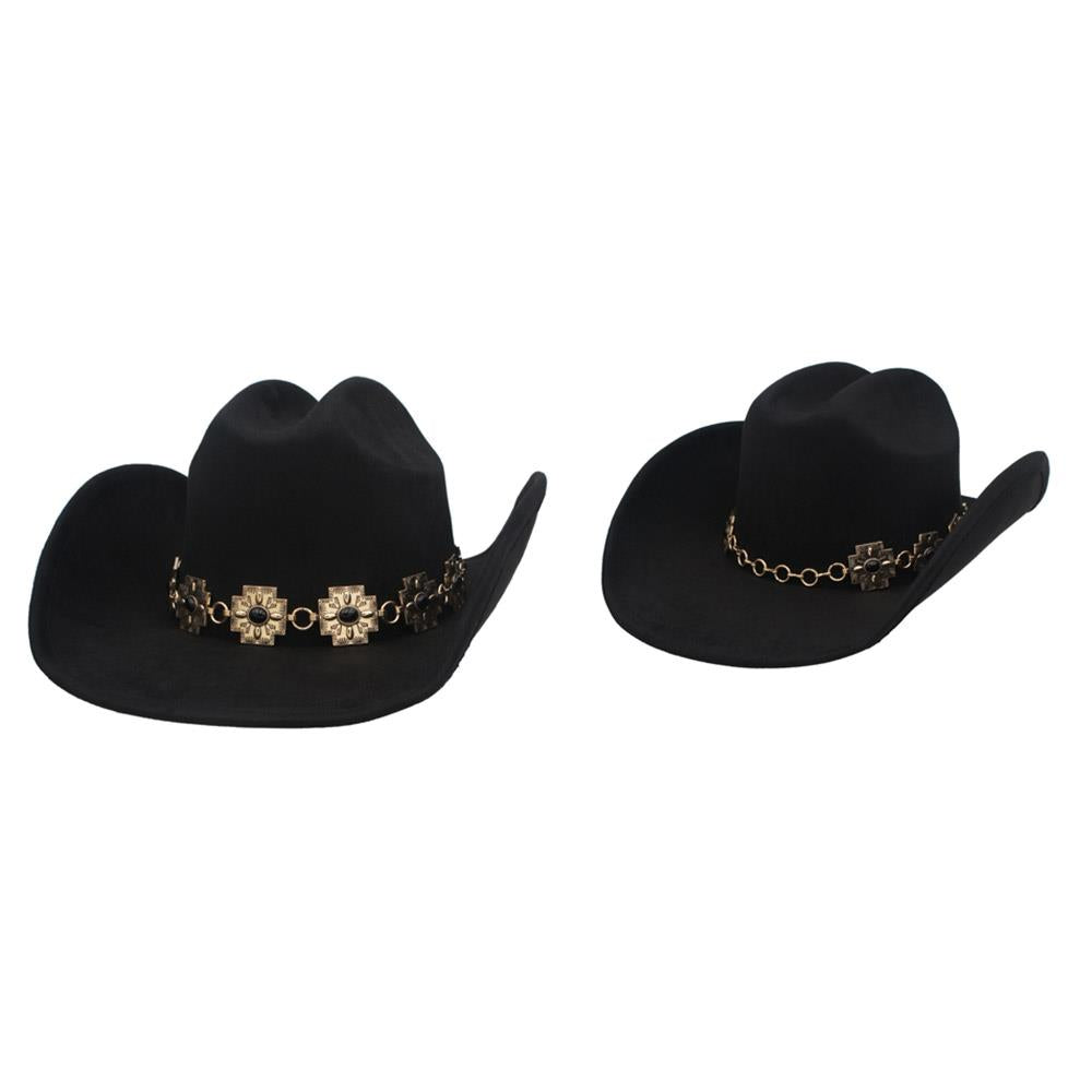 Aztec Cross Band Microsuede Cowboy Hat