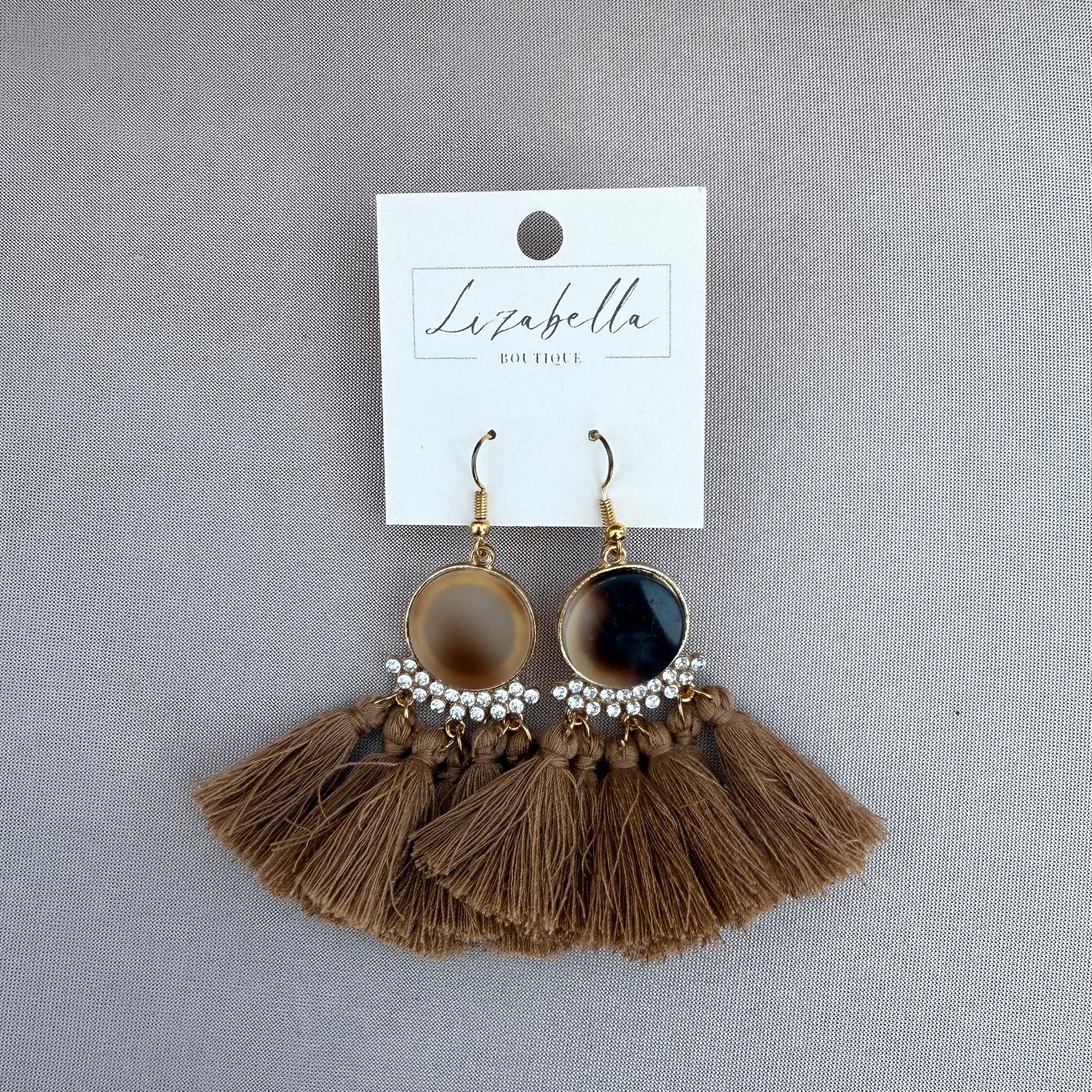 Rhinestone Tassel Earrings