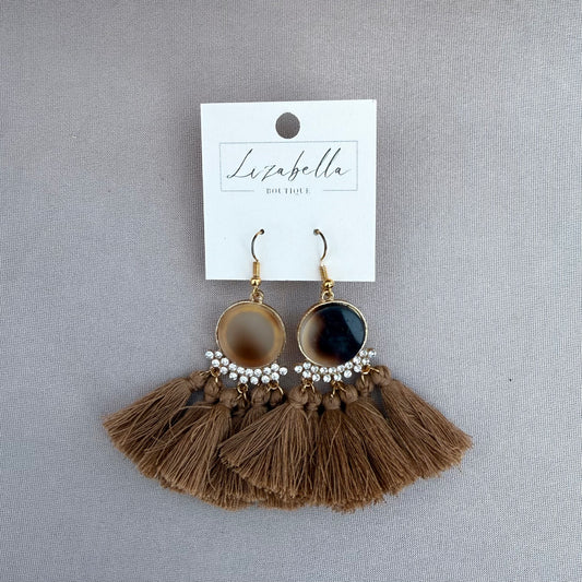 Rhinestone Tassel Earrings