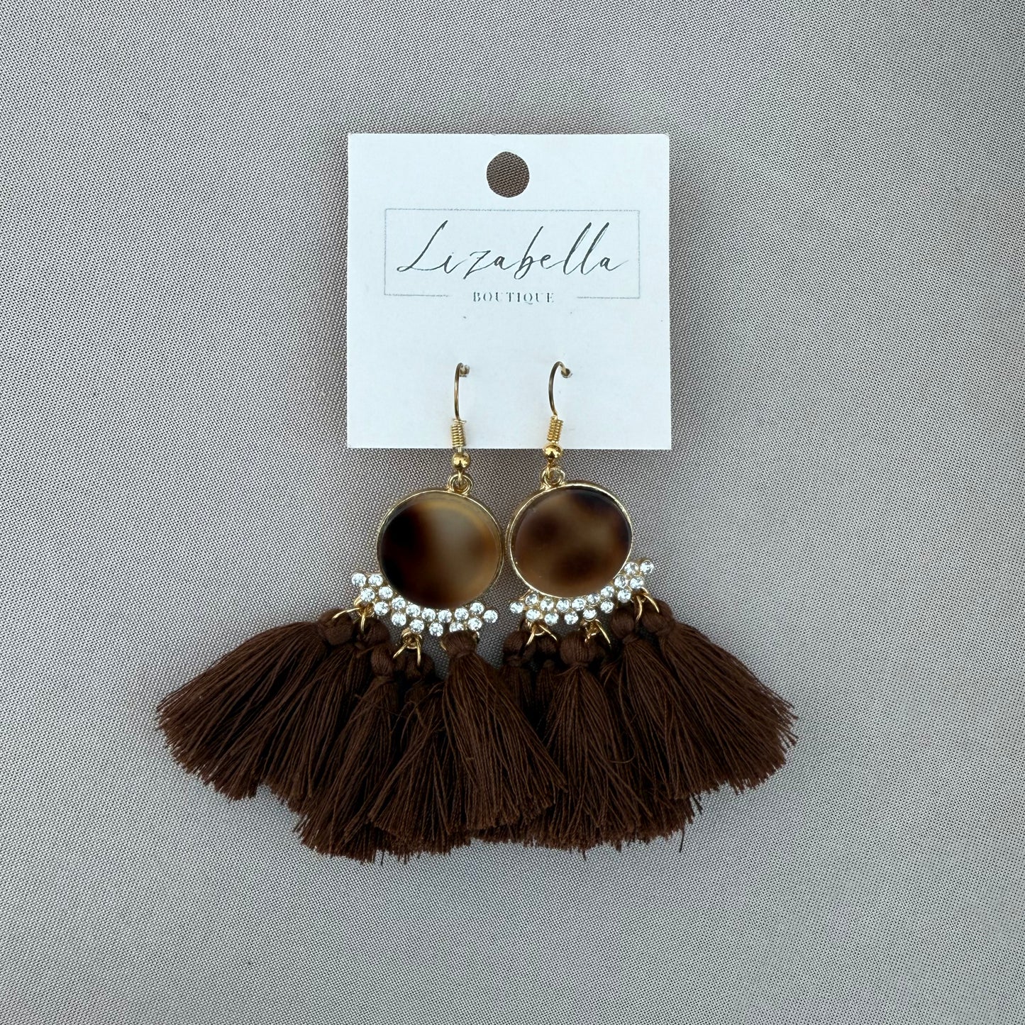 Rhinestone Tassel Earrings