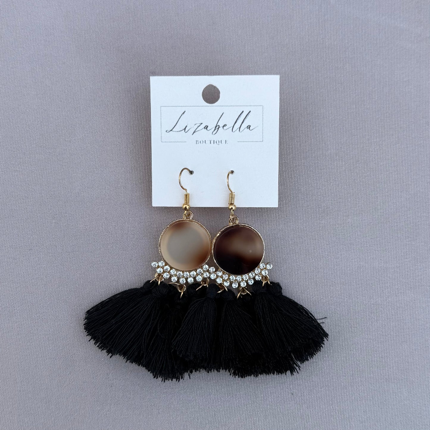 Rhinestone Tassel Earrings