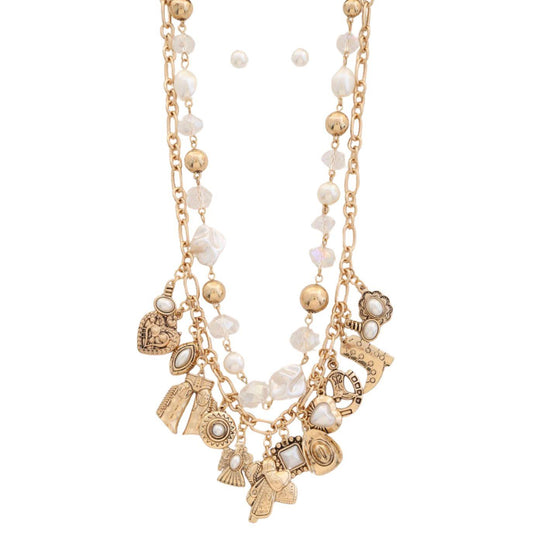Western Pearl Charm Necklace