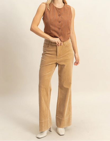 Striped Button Down Vest