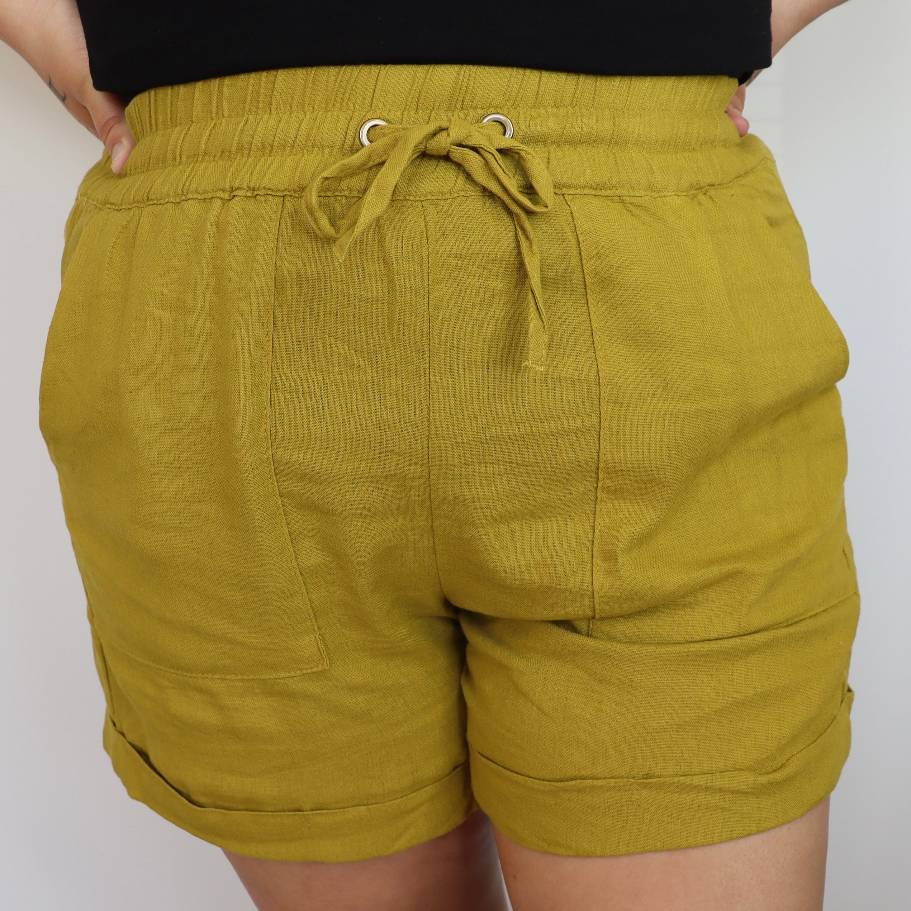 Linens Short With Drawstring Linen Drawstring Shorts – Lizabella