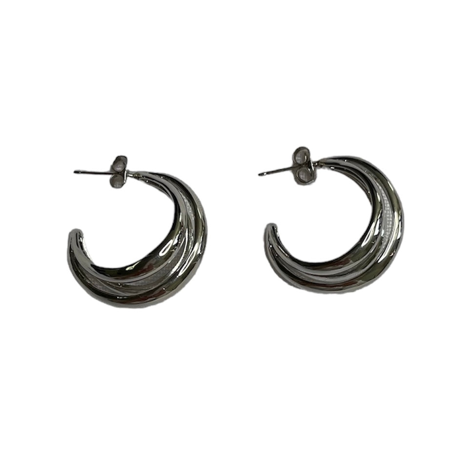 Triple Layered Huggie Hoop Earrings