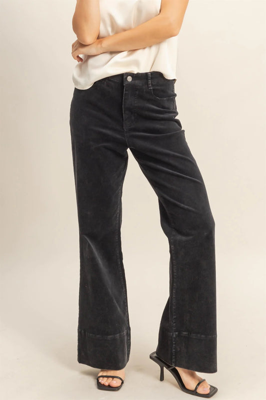 Mineral Washed Flare Pants