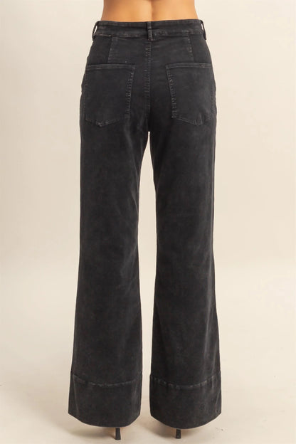 Mineral Washed Flare Pants