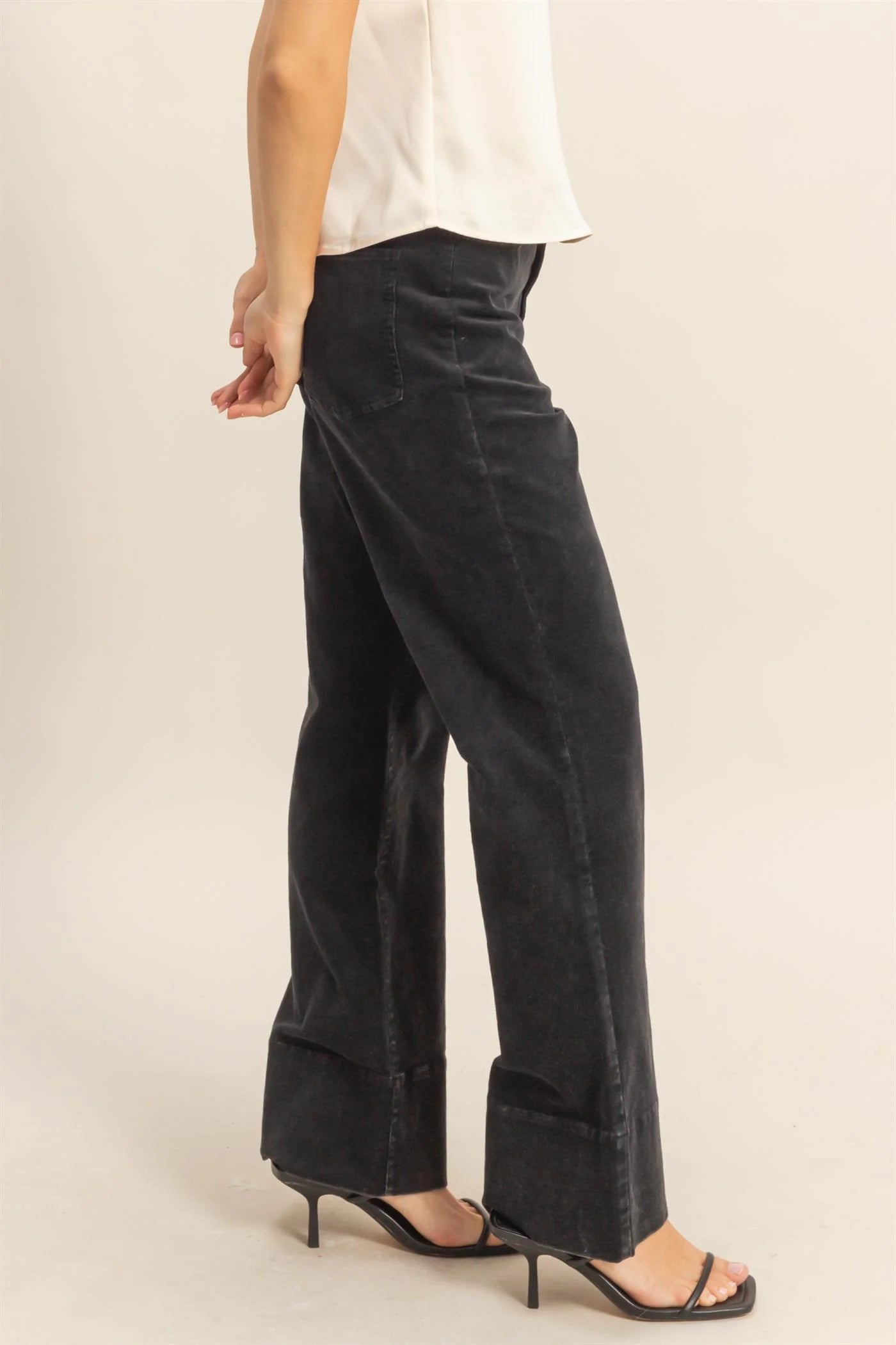 Mineral Washed Flare Pants